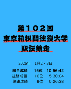 【第１０２回東京箱根間往復大学駅伝競走】
