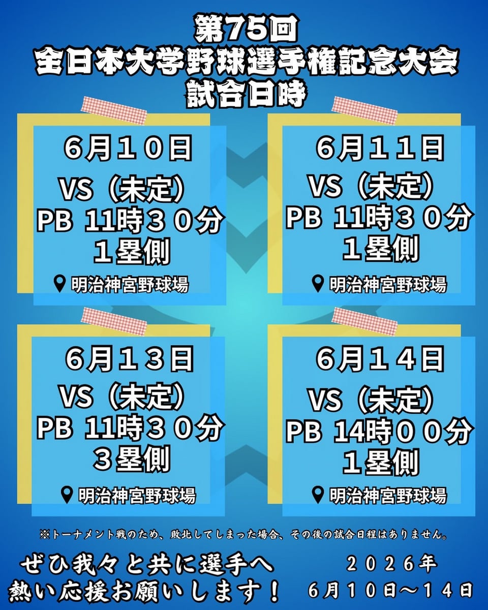 第75回全日本大学野球選手権記念大会】 | 応援団部