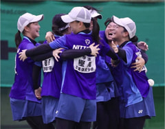 ソフトテニス部、東日本インカレ「アベック優勝」