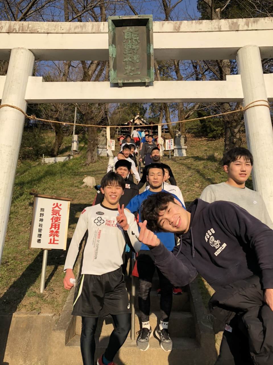 神社　朝練習